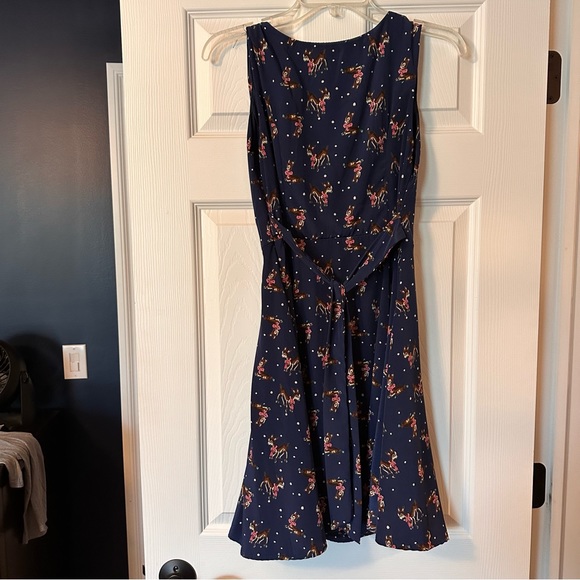 Vintage Inspired Dress with Reindeer Yellow Star size medium - Picture 2 of 4